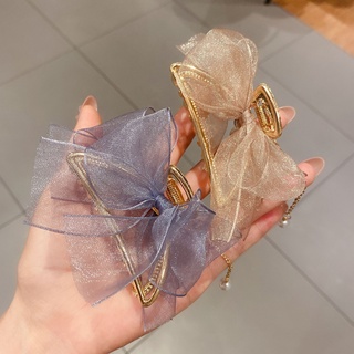 Kẹp Tóc Hình Nơ Lưới Lớn Thanh Lịch Phong Cách Hàn Quốc