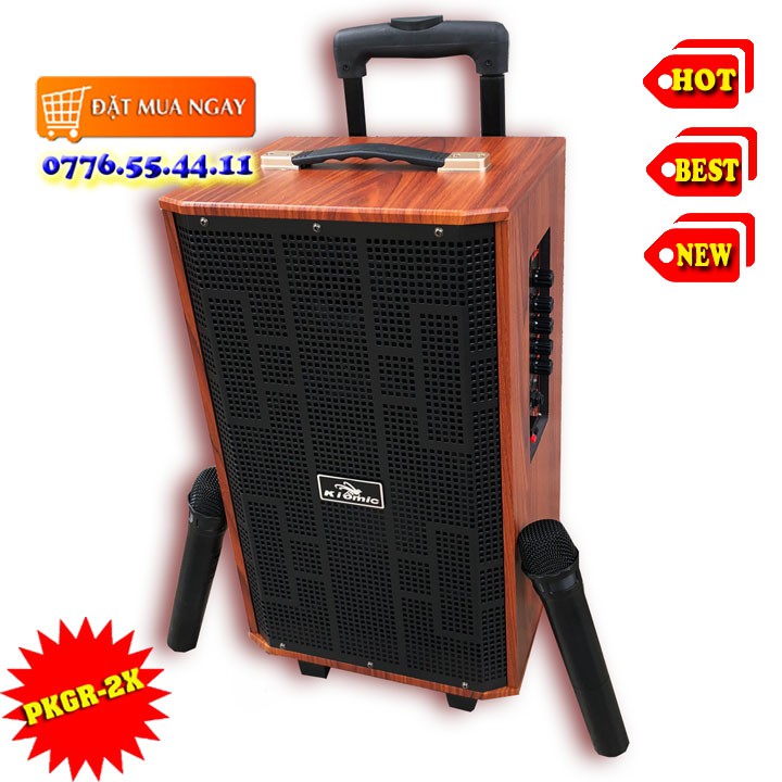 Loa karaoke kiomic k85 kèm 2 micro không dây mẫu 2020, loa kéo di động Kiomic K85