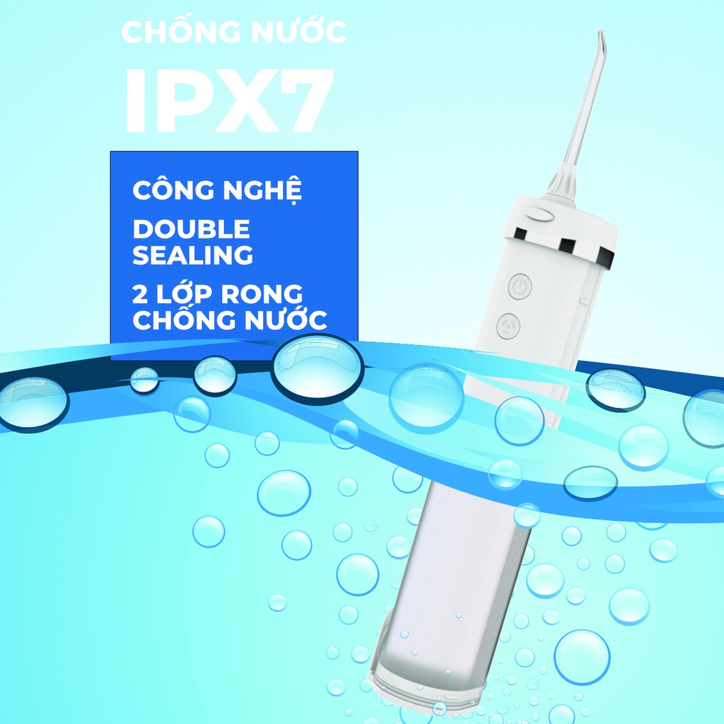 Tăm nước cầm tay H2ofloss HF-10 2022 ( HF6 mini). Bản nâng cấp với sạc Type C tiện lợi