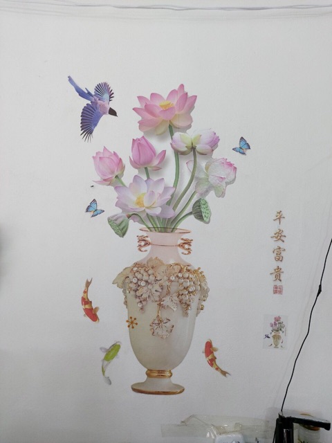 Tranh dán tường 3D siêu đẹp. Phù hợp cho phòng ngủ, phòng khách, quán cafe, nail..