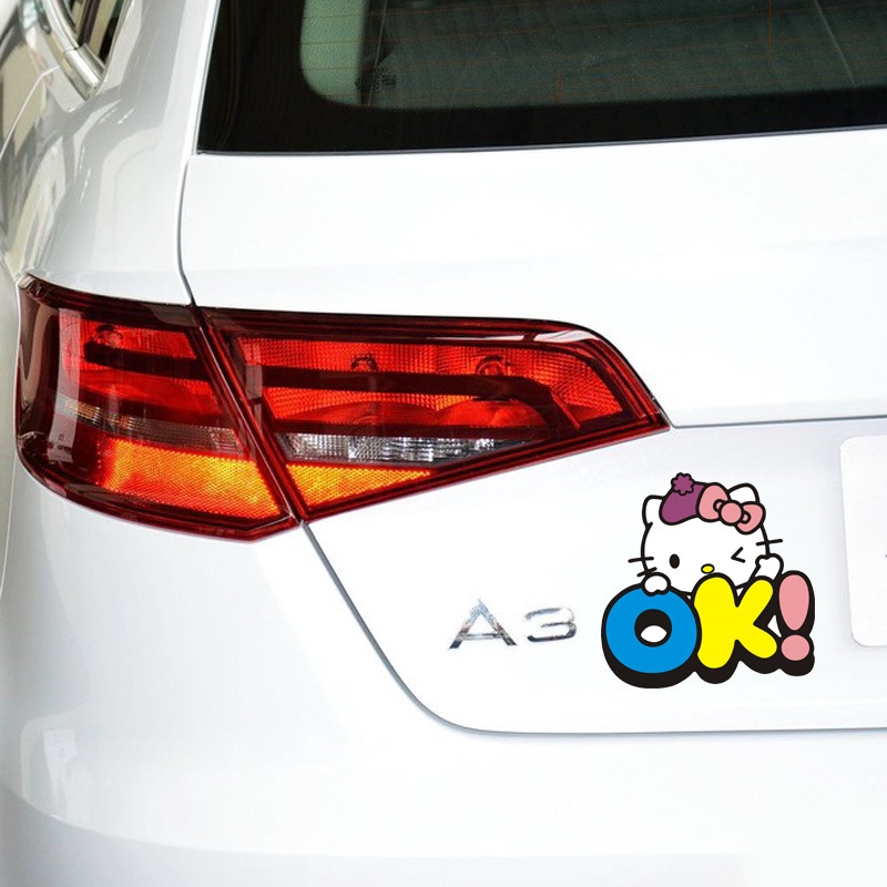 Decal DáN Trang Trí HìNh Hello Kitty Cho Xe Hơi