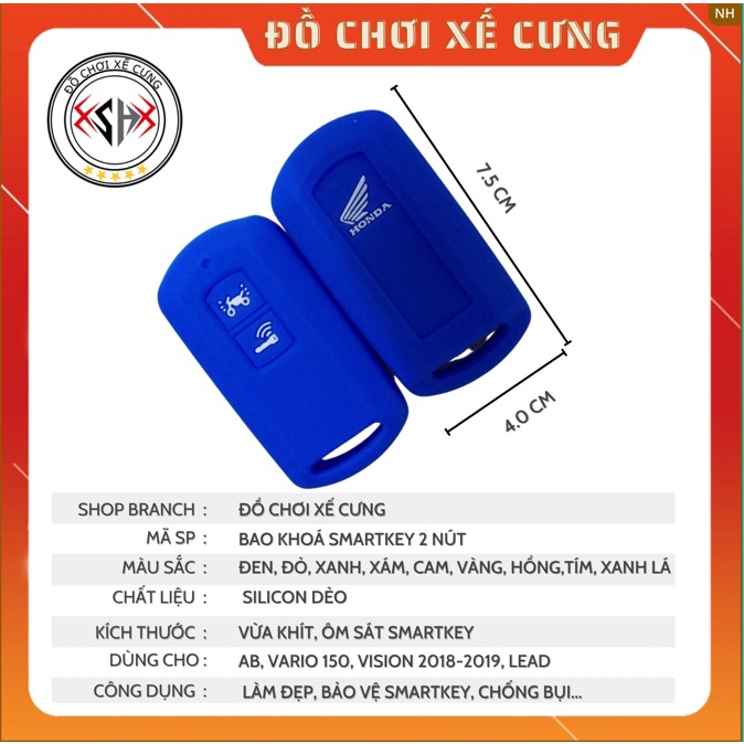 Bao (vỏ) smartkey silicon LEAD, AB, Vario 150, Vision 2019(loại dày)