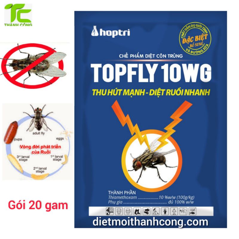 Thuốc diệt ruồi TOPFLY 10WG gói 20g