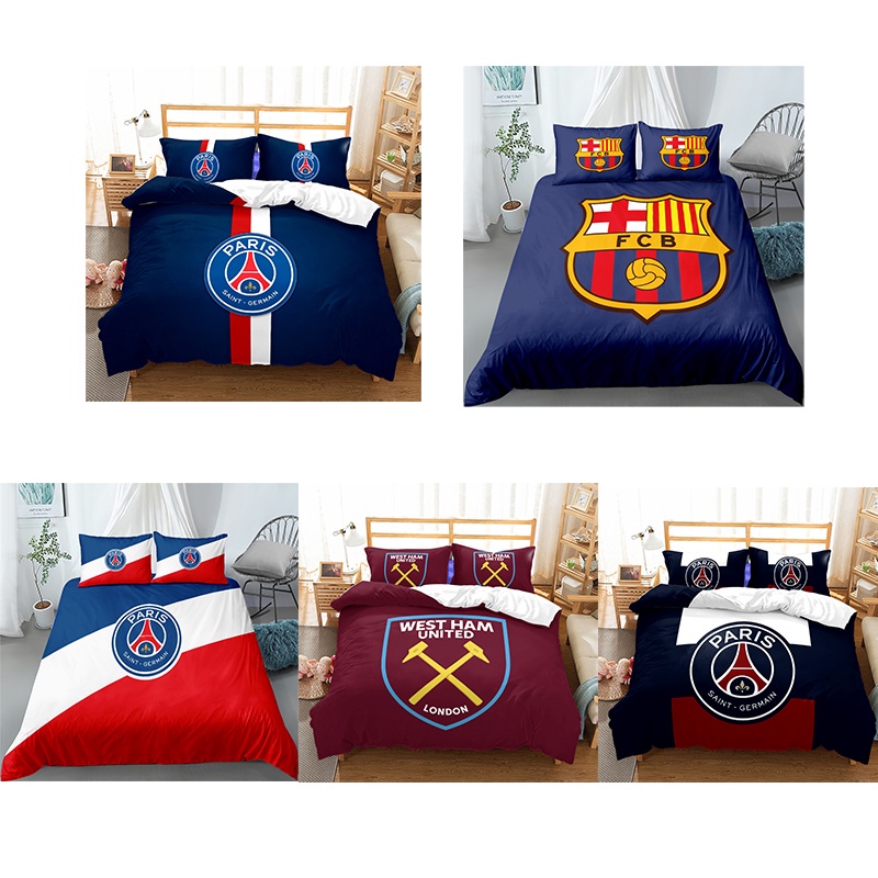 Bộ Chăn Ga Gối 3 Món Hình Logo Đội Bóng Đá 2022