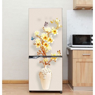 Miếng dán tủ lạnh cao cấp - Mẫu bình hoa mai