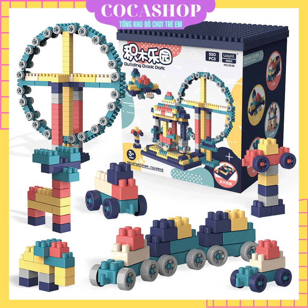 Hộp Lego 520 Chi Tiết, Bộ Đồ Chơi Lego Lắp Ghép Trí Tuệ Vòng Quay Khổng Lồ Cho Bé Thoả Sức Sáng Tạo Hàng Cocashop Loại 1