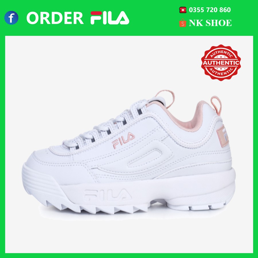 Giày Sneaker Thể Thao Nữ FILA DISRUPTOR II  hồng chính hãng 100%