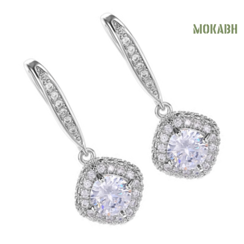 Bông Tai Dạng Móc Đính Đá Zircon Thời Trang Dự Tiệc