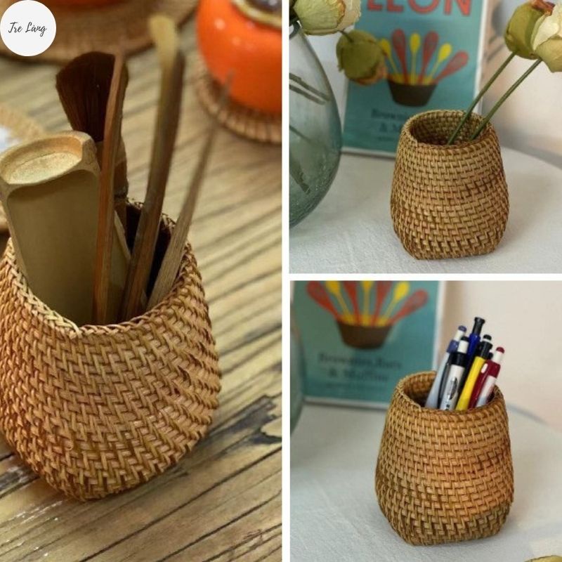 Cốc tre đựng đồ decor xinh xắn handmade 100% thân thiện với môi trường