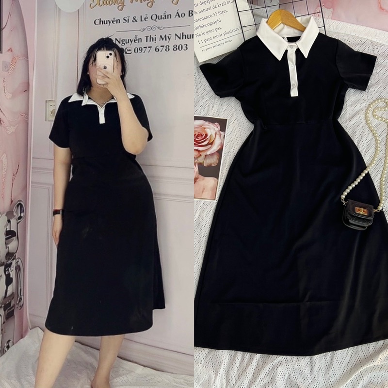 Đầm Polo dáng dài Bigsize Phom siêu hách dáng 60kg đến 95kg