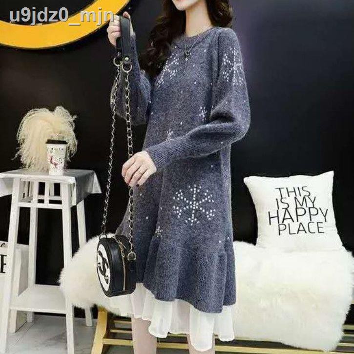 Maternity clothes autumn and winter snowflake dress net red suit 2020 loose pregnant belly cover sweater jacket