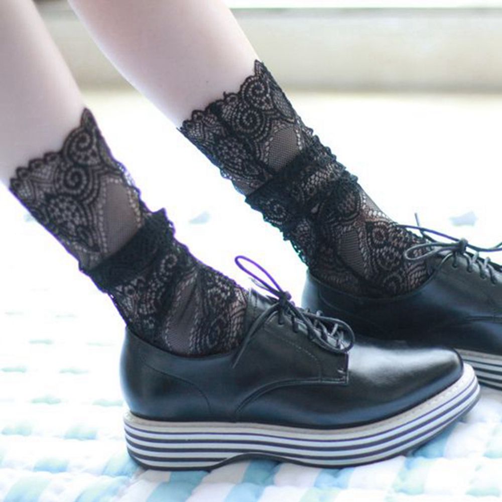 Đôi Vớ Lưới Ngắn Họa Tiết Hoa Thời Trang Cho Nữ