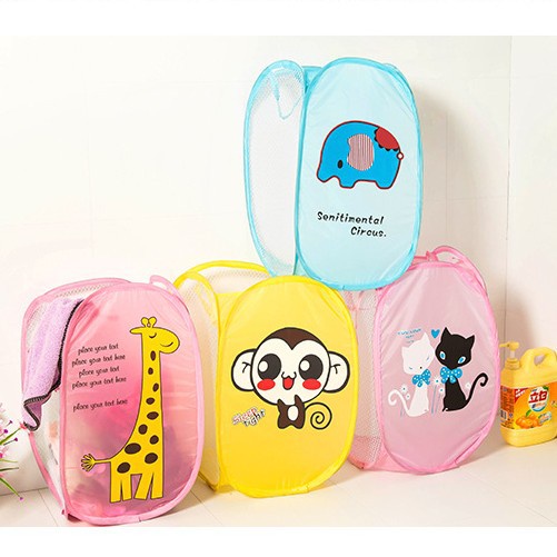 Giỏ Lưới Đựng Quần Áo, Đồ Dùng, Đồ Chơi Gấp Gọn Ngộ Nghĩnh