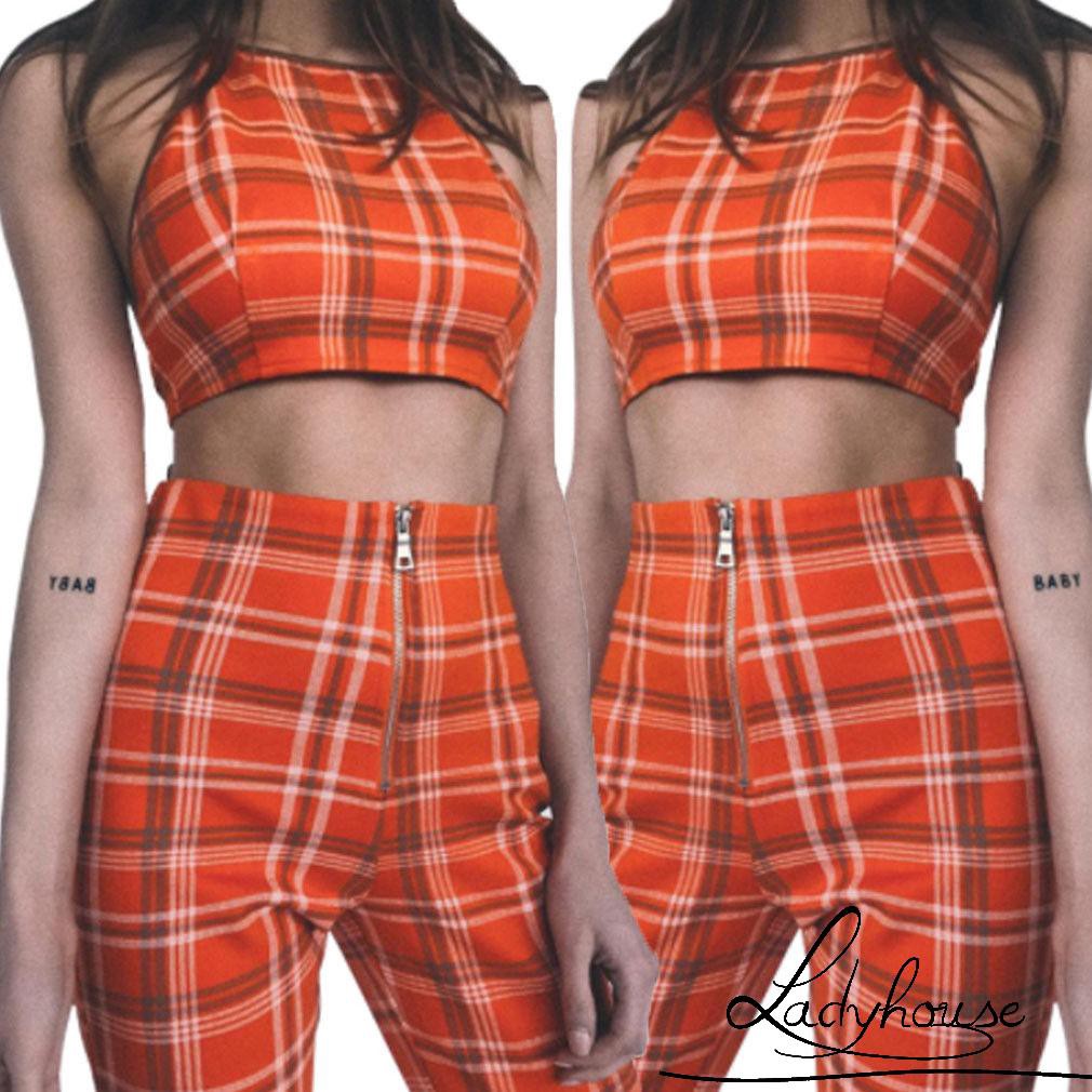 Set đồ nữ áo yếm và quần dài kẻ sọc