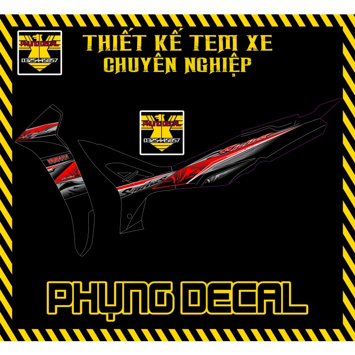 ( Quí khách vui lòng mang ra tiệm cho thợ dán ) Tem sirius đỏ đen v1