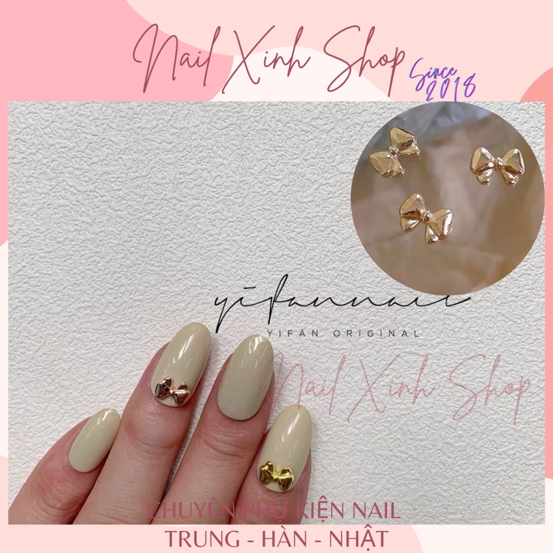 [ Mới ]  charm trang trí móng nail - cặp charm nơ hot nail nghệ thuật