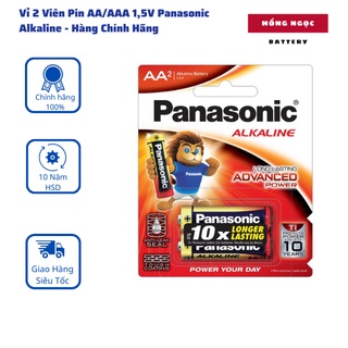 Vỉ 2 Viên Pin AA / Pin AAA Panasonic Ankaline 1,5 V - Hàng Chính Hãng