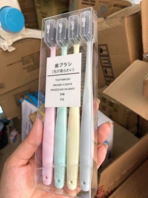 Set 4 cây bàn chải MUJI lúa mạch