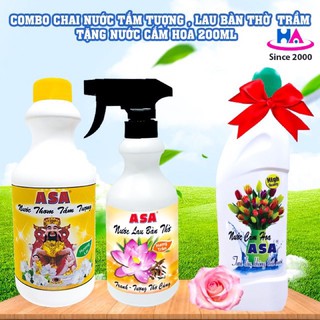 COMBOO THỜ CÚNG: Nước cắm hoa 200ml +Nước lau bàn thờ trầm + Nước thơm tắm tượng