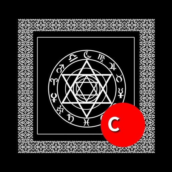 Khăn trải bài tarot/ Tarot Black Triquetra 48*48cm