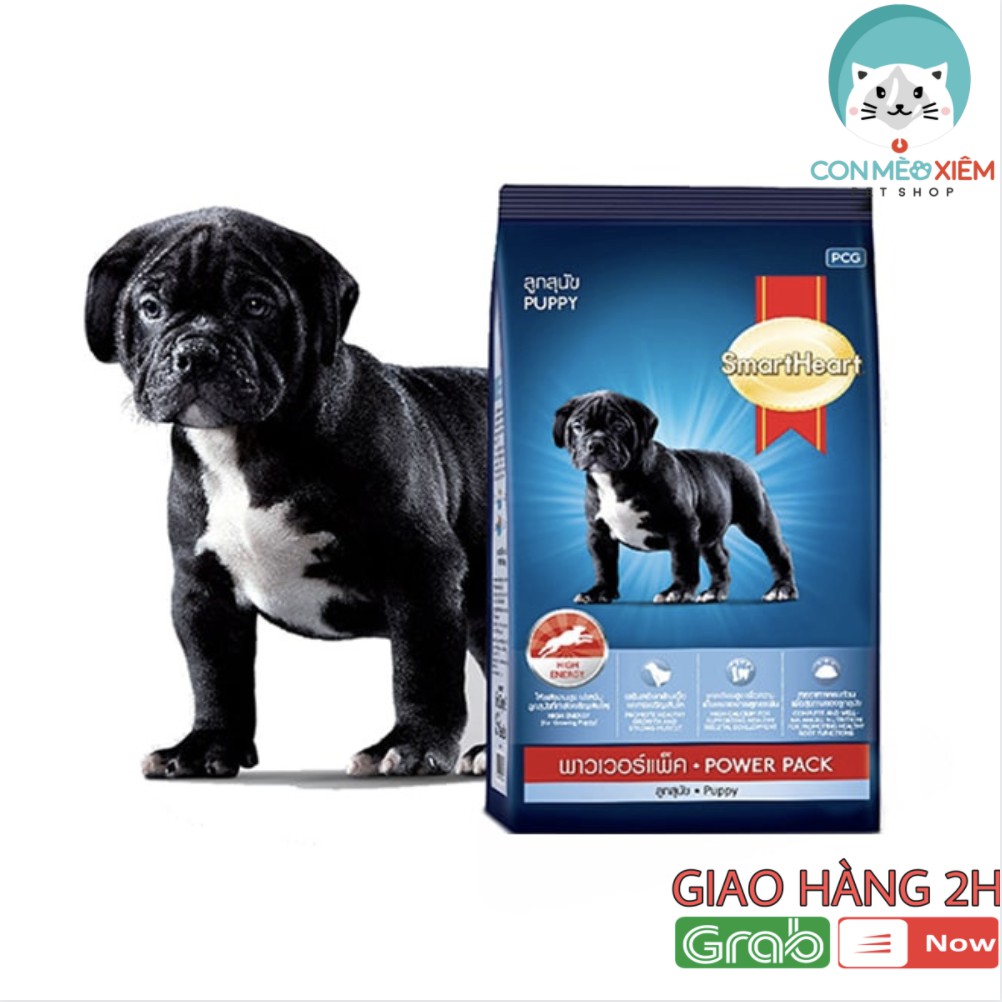 Hạt cho chó con Smart heart power back 1kg, thức ăn cho chó nhỏ Con Mèo Xiêm