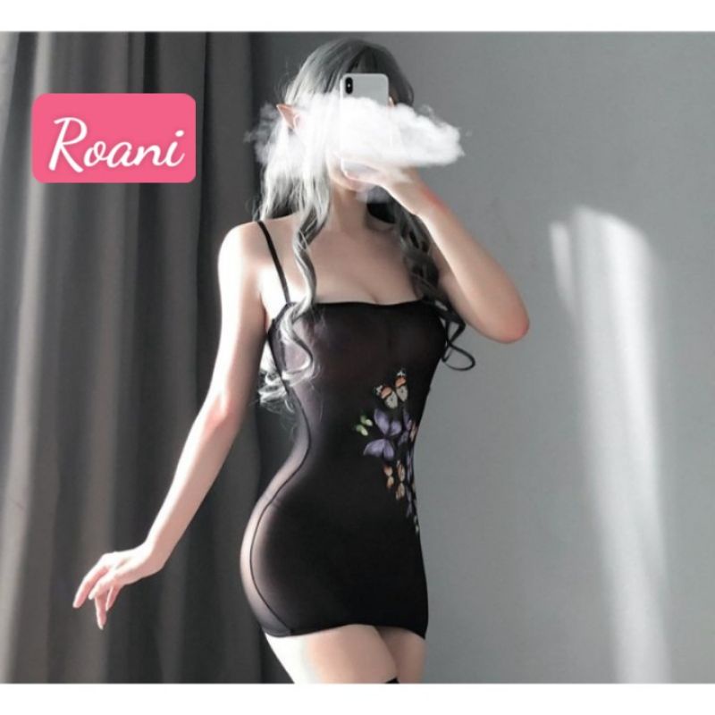 váy ôm body cosplay xuyên thấu con bướm đồ ngủ sexy