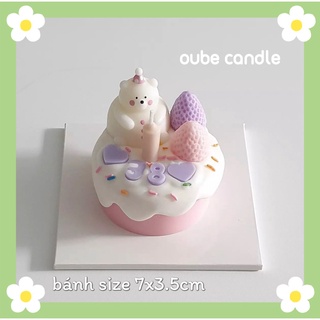 Nến Thơm Cao Cấp Tạo Hình Bánh Kem Bé Gấu Nhiều Kích Cỡ Làm Quà Tặng Trang Trí Phòng | Oube Candle NT96