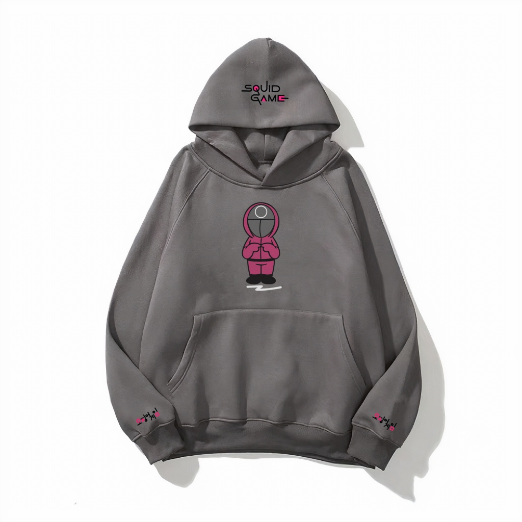 Áo Hoodie Unisex đôi form rộng nam nữ vải Nỉ Bông Squid Game