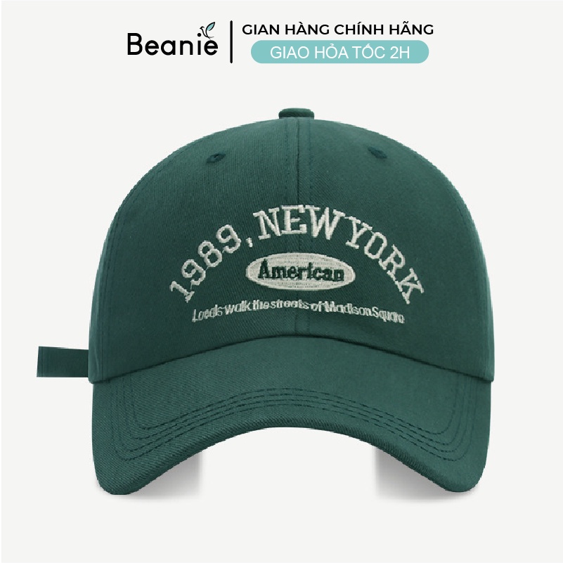 Mũ Lưỡi Trai BEANIE Thêu Chữ 1989 NEW YORK Cao Cấp Unisex Nam Nữ, Nón Kết Lưỡi Chai Vải Kaki Hàn Quốc Đẹp Màu Đen LT21