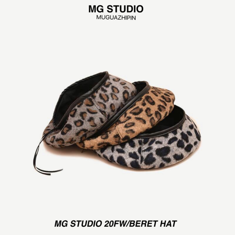 Mũ Nồi MG STUDIO Họa Tiết Da Beo Bằng Vải Len