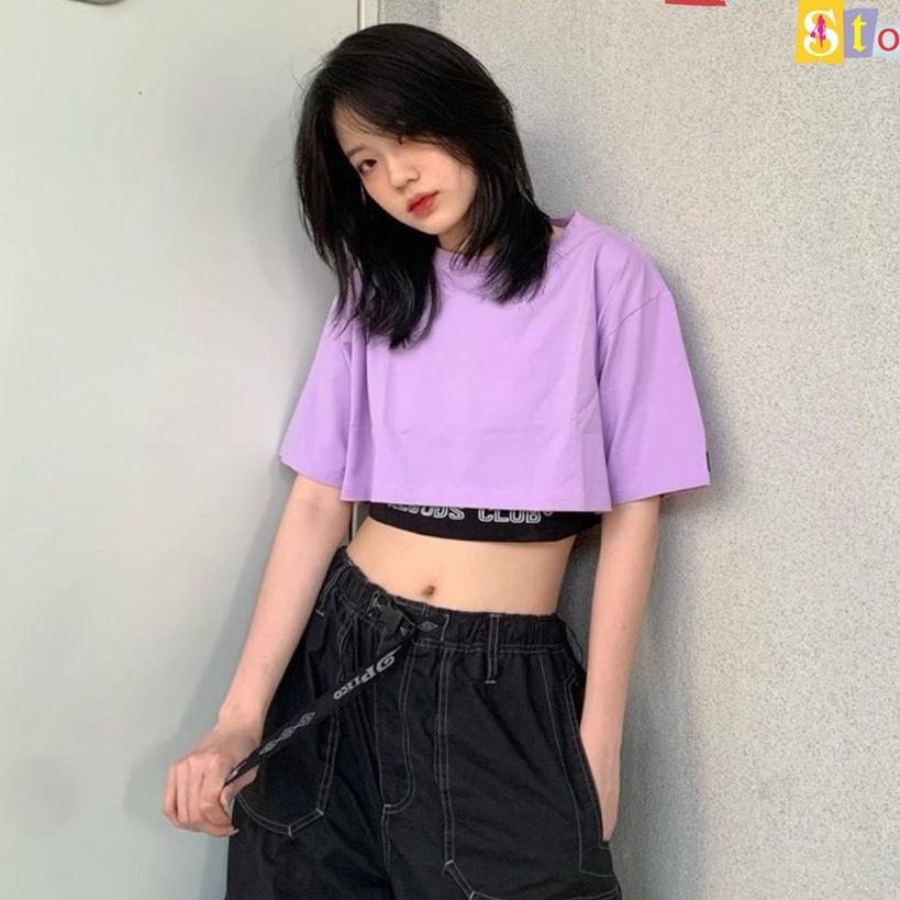 Áo Croptop Kèm Bra Tay Lỡ Dáng Rộng Oversize Ulzzang - MM