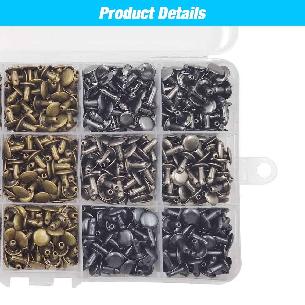 Đinh Tán Tròn 6 / 8mm Bằng Kim Loại Chuyên Dụng Cho Đồ Da / Giày Dép / Thắt Lưng