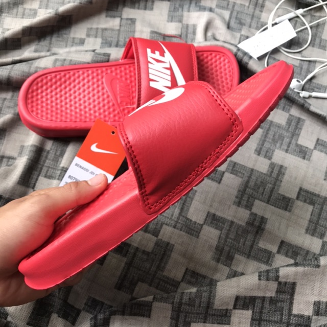 dép quai ngang nike-màu đỏ nam nữ kèm hộp