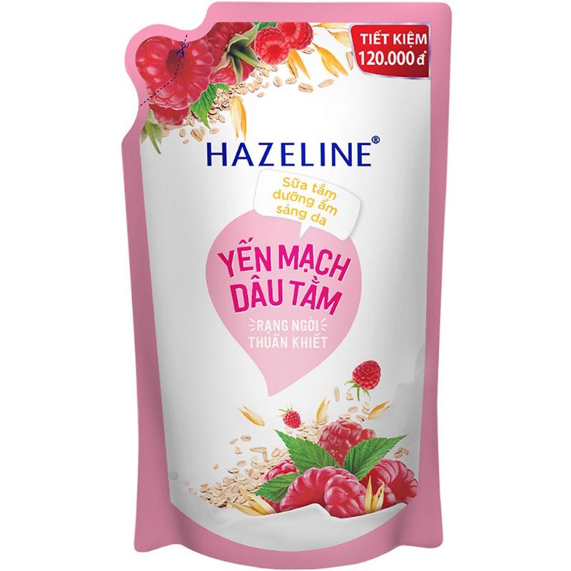 Sữa tắm Hazeline Yến mạch dâu tằm dưỡng trắng da, làm ẩm (túi 1kg)