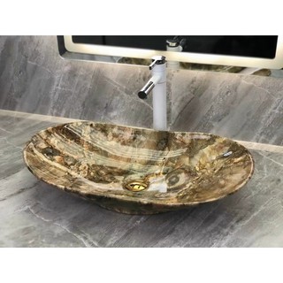 CHẬU RỬA LAVABO BÀN ĐÁ VÂN ĐÁ VÀNG NÂU  - 71