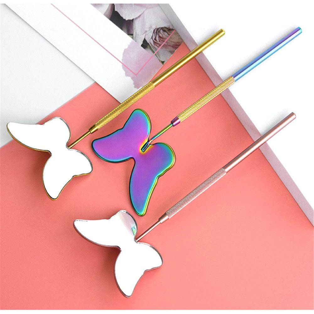 Gương Trang Điểm Lông Mi Tay Cầm Dài Bằng Thép Không Gỉ Tiện Dụng