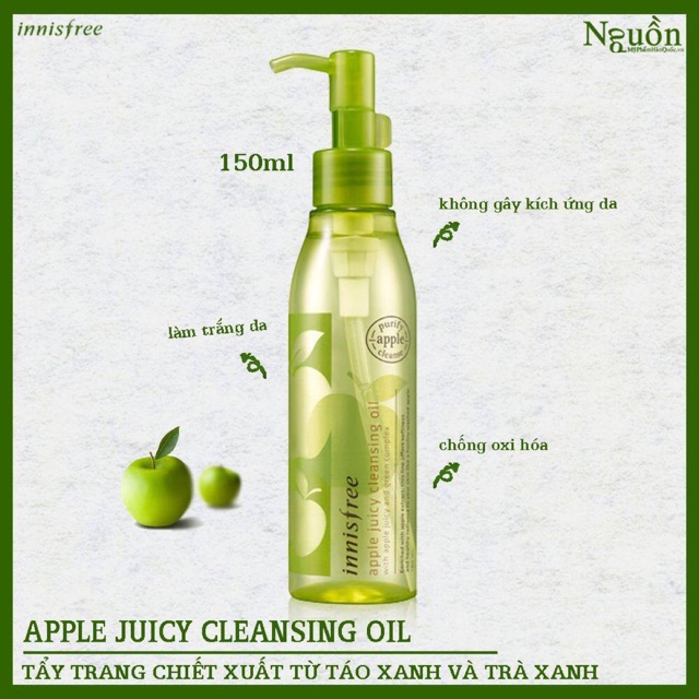 Tẩy trang táo xanh Innisfree Apple Juicy Cleansing Oil