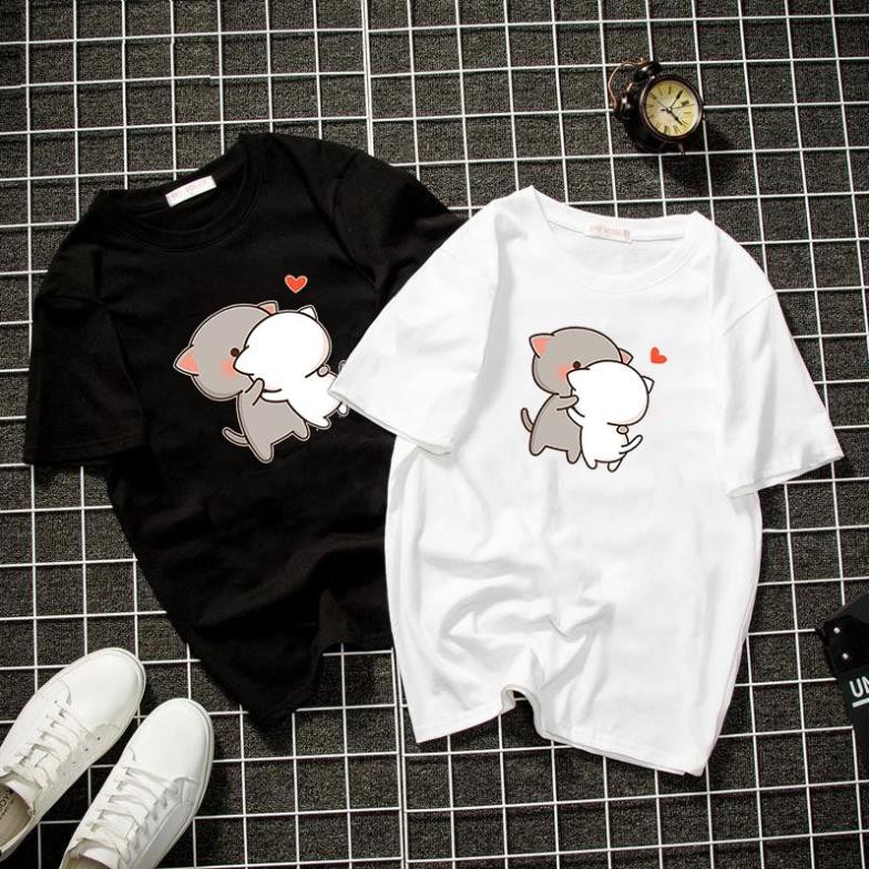 Áo thun unisex nam nữ chibi hoạt hình dễ thương vải dày mịn 2021T3213