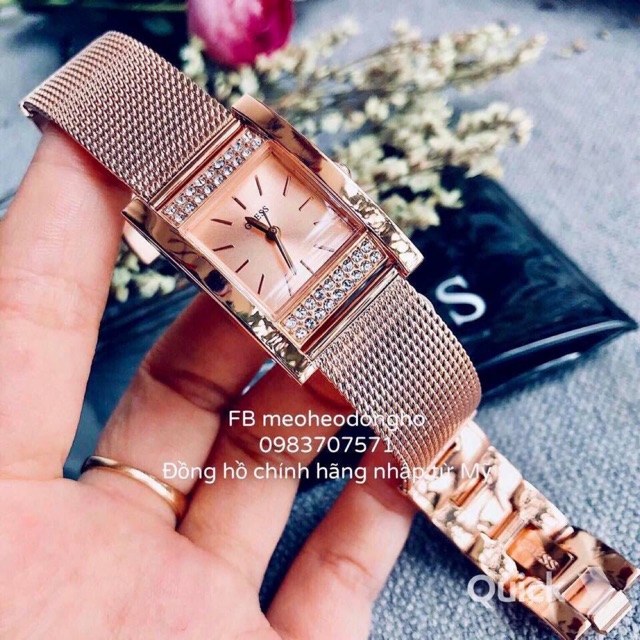 ĐỒNG HỒ NỮ GUESS SQUARE SEXY BACK ROSE GOLD
