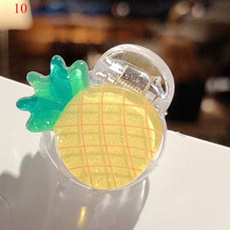 Kẹp tóc mini trong suốt hình trái cây dễ thương