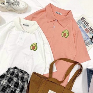 [Mã FASHIONT4WA2 giảm 10K đơn 50K] Áo thun nam nữ tay lỡ Polo form rộng unisex logo TRÁI CÂY Freesize <70kg