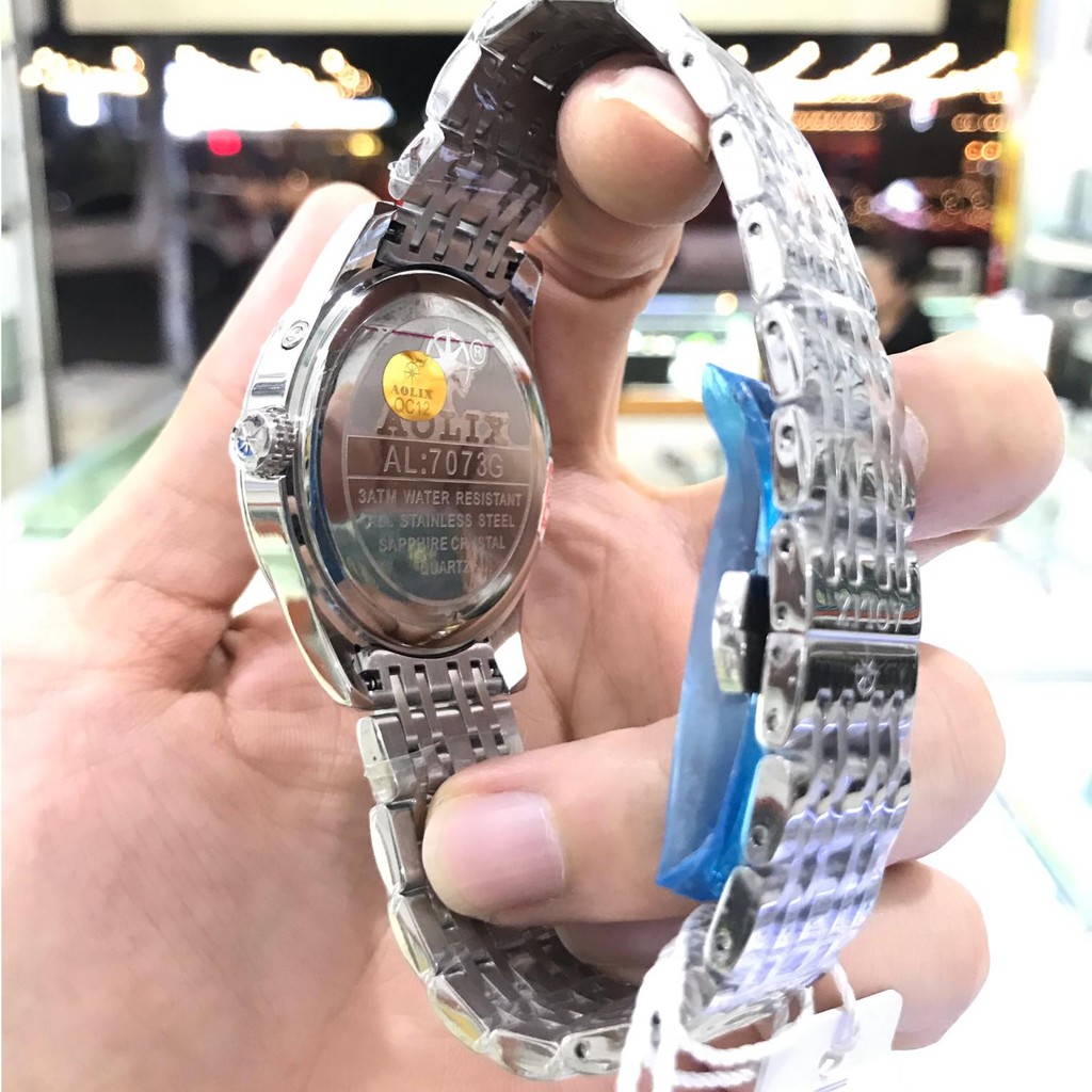 Đồng hồ nam AOLIX 7073GT full hộp, thẻ chính hãng, kính sapphire chống xước chống nư