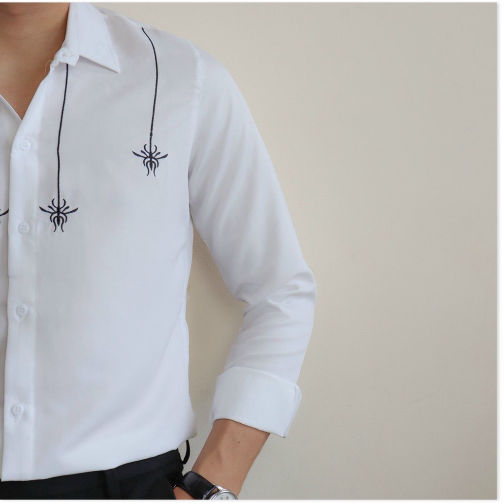 Áo sơ mi in thêu dài tay nam cực đẹp phong cách hàn quốc cho các bạn trẻ MẪU MỚI NHẤT HIỆN NAY