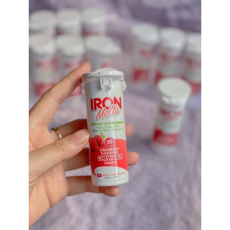 Viên sắt ngậm vị dâu Iron Melts Chewable