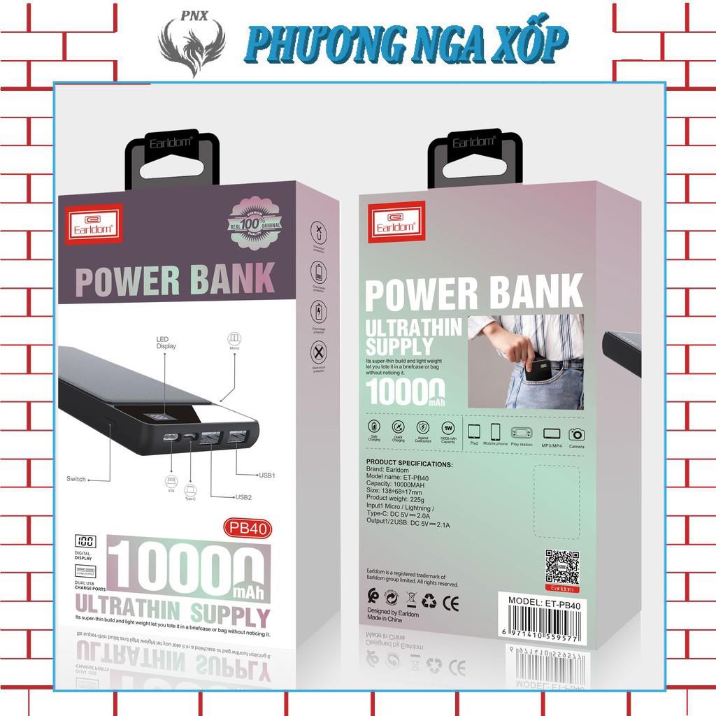 Sạc dự phòng 10.000mah chính hãng Earldom mã ET-PB40