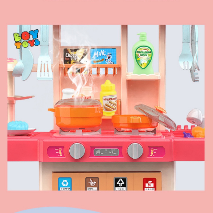 Bồ đồ chơi nhà bếp cỡ lớn 73cm đầy đủ hiệu ứng âm thanh, vòi nước, đèn và khói như thật, đồ chơi giáo dục kĩ năng cho bé