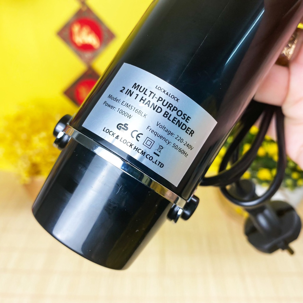 Máy xay cầm tay đa năng LocknLock EJM516BLK 1000W, 220-240V.