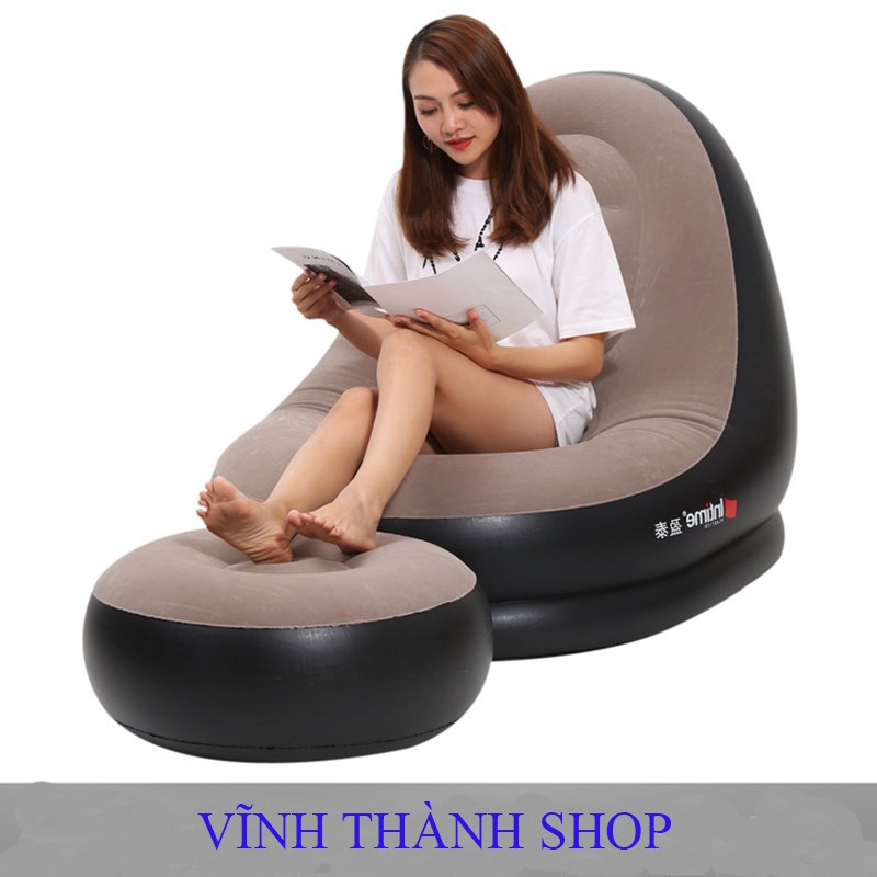 [ Chọn Mã ] Ghế Hơi Tựa Lưng, Sofa Hơi Cao Cấp Nằm Thư Giãn Đọc Sách Tải Trọng 180kg