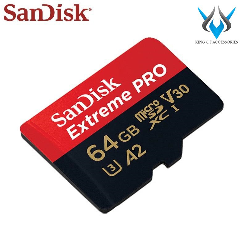 Thẻ Nhớ MicroSDXC SanDisk Extreme Pro V30 U3 4K A2 64GB R170MB/s W90MB/s (Đen đỏ)