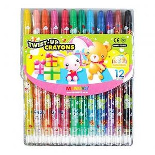 Bút sáp dầu xoay MUNGYO TWIST-UP CRAYONS - MTC12 (Hộp 12 màu) (blueshop227)